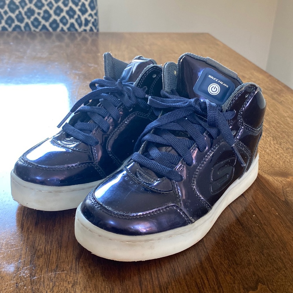 Sketchers “Energy Lights” blue light up high-top sneakers